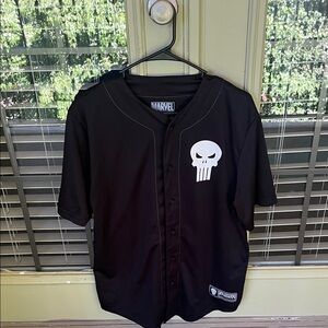 Marvel Black Punisher Logo Jersey